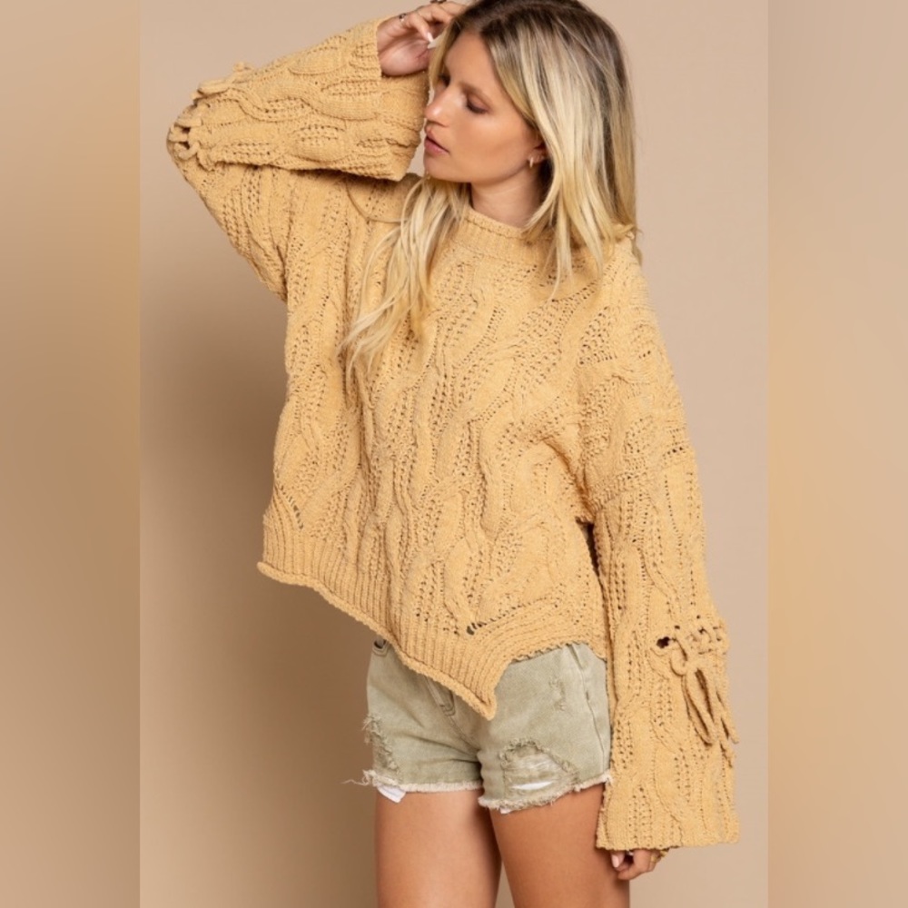 Chenille Cable-knit Sweater